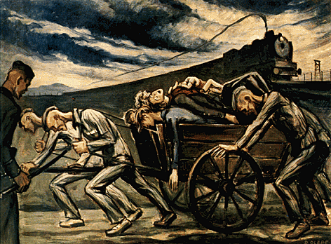 Arrivée d'un convoi-David Olère