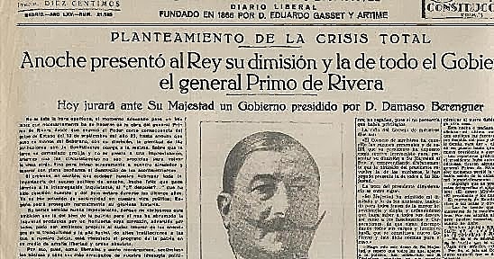 Dimisión de Primo de Rivera.