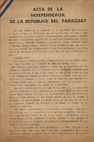 Proclamació de la independència de paraguai