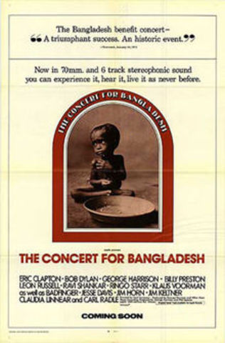 First benefit concert organized for Bangladesh by George Harrison