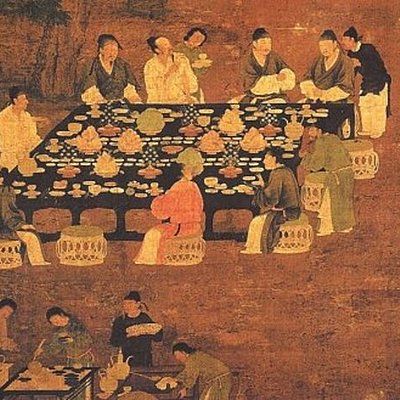 Timeline: Este pueblo se caracterizó por un gusto en los productos apetecibles y nutritivos con técnicas de cocción muy delicadas. Con los cereales como el trigo y el arroz crearon productos muy elaborados, como pastas y fideos.