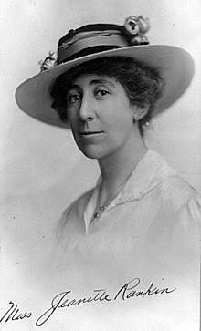 Jeannette Rankin elected in the House Of Representative