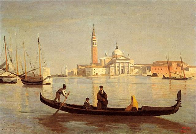 Góndola en el Gran Canal de Venecia, Corot