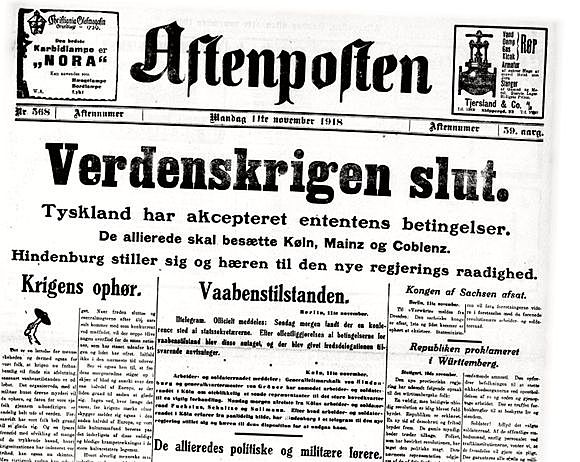 første verdenskrig er slutt.