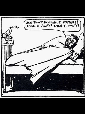 Rejects Leage of Nations