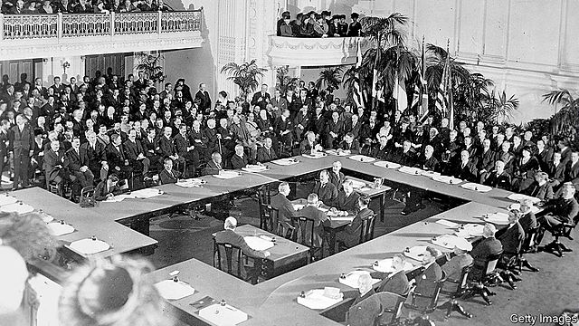 Signing of the treaty of Versailies