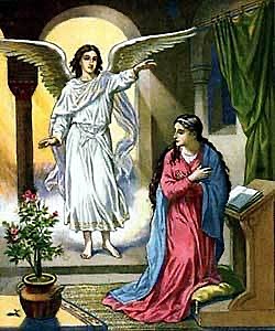 The angel Gabriel visits Mary in Nazareth