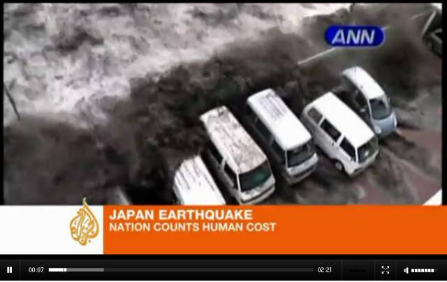 The moment the tsunami hit Japan