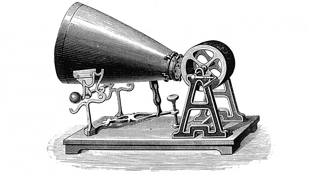 Invención del fonoautógrafo por Édouard Léon Scott.