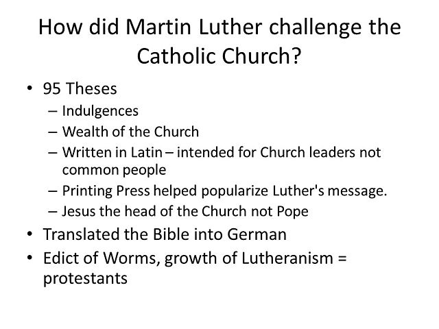 The Protestant Challenge in the Pre-Formation of the Catholic Church
