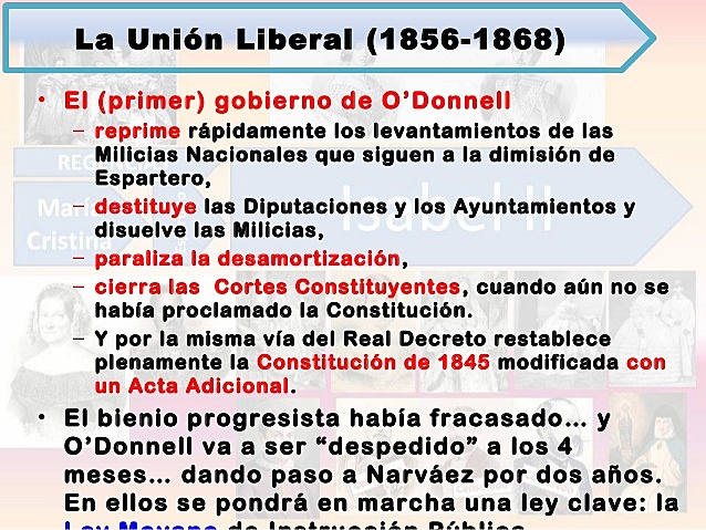 ALTERNANCIA UNIÓN LIBERAL/MODERADOS (1856-68)