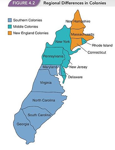 Regional Differences in the Colonies