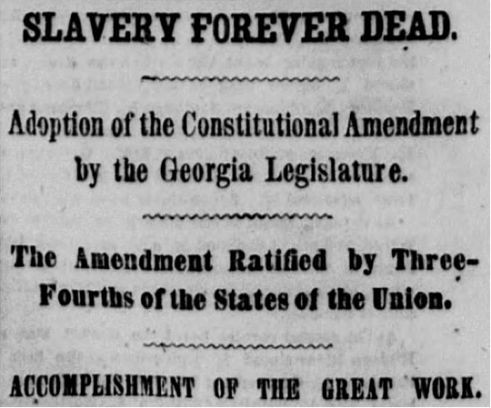 13th Amendment Ratified