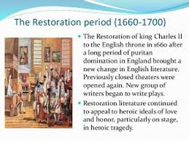 1660 Restoration Period (1660-1700)