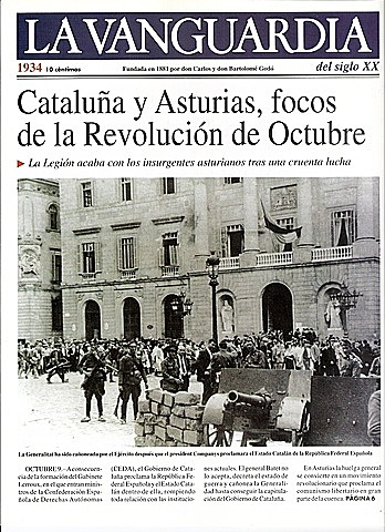 -	Revolució	d'Octubre	a	Astúries	i	a	Catalunya.	Supressió	de	l’Estatut	de	Catalunya.