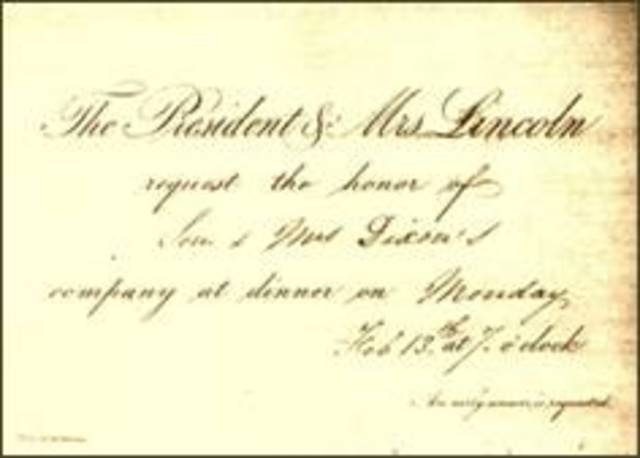 White House Invitation from President Lincoln