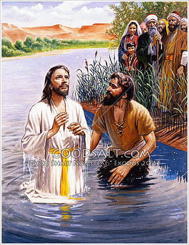 Jesus is Baptized by John the Baptist In The Jordan River