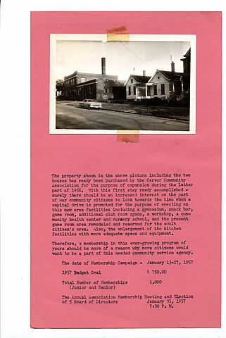 Houses purchased in 1956 for building expansion