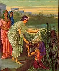 Moisés es tirado en el rio