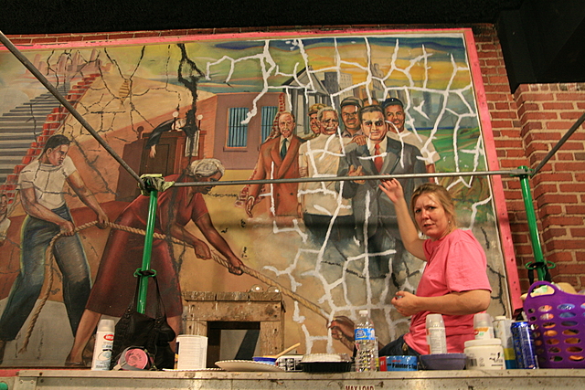 1949 Clarence Laudric Shivers completes 'the pursuit of freedom' mural