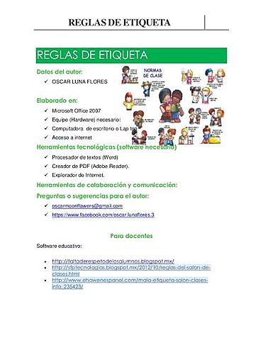 Operacion de las reglas del programa