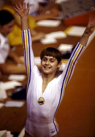 •	Nadia Comaneci Given Seven Perfect Tens:
