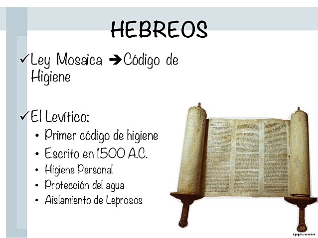 1500 A.C, Primer código de higiene.