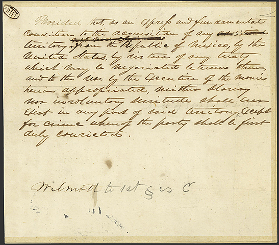 The Wilmot Proviso Is Introduced