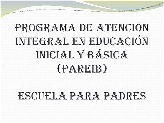 Programas compensatorios, (PAREIB)