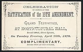 15h Amendment Ratified