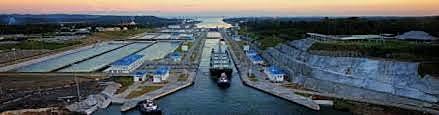 Panama Canal opened making passage between the Atlantic and Pacific Oceans easier