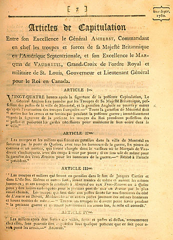 La capitulation de Montréal
