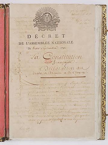 Se proclaman la primera constitución de Francia