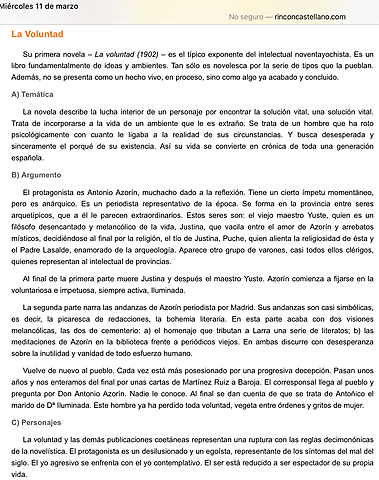 AZORÍN “La Voluntad”
