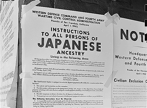 Roosevelt Issues Order Relocating Japanese-Americans
