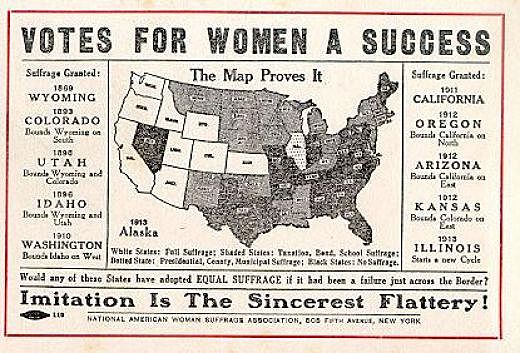 Wyoming becomes first state to grant women right to vote