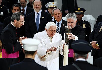 Pope Benedict XVI Visits 9/11 Memorial