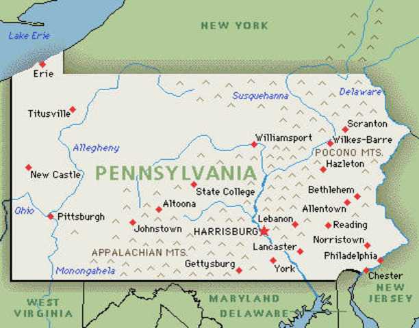 Pennsylvania is founded