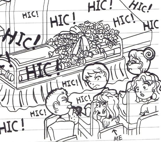 Hiccups at a funeral