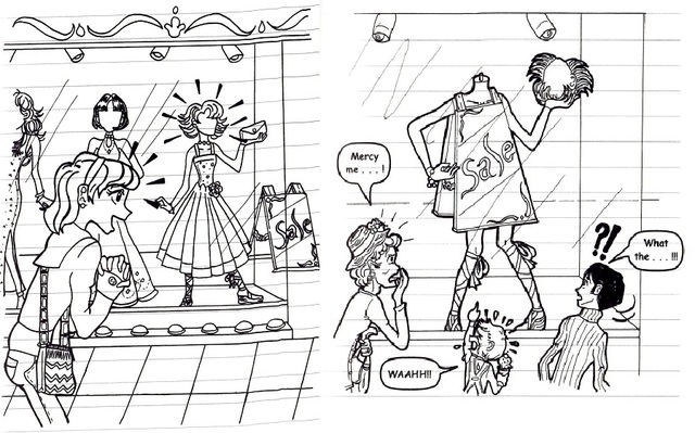 Nikki takes mannequin's clothes