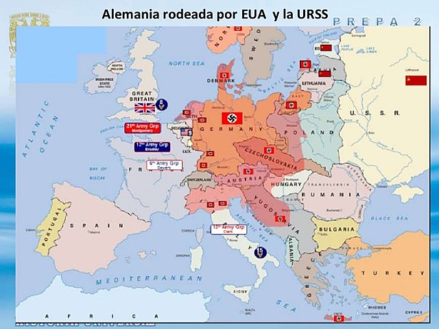 Alemania ekialdetik eta mendebaldetik inbaditu zuten.