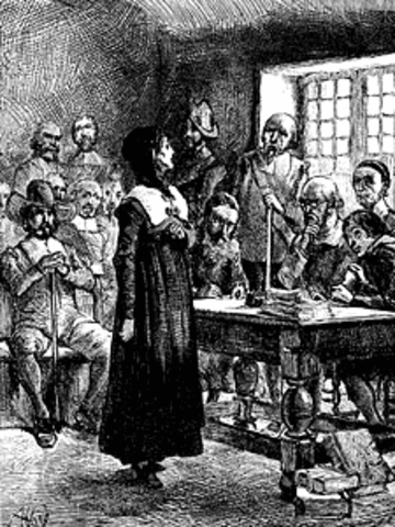 Anne Hutchinson is forced to leave Massachusetts