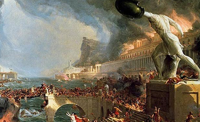 The Roman Empire in Western Europe collapses