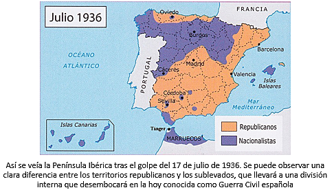 El levantamiento sublevado llega a la Península