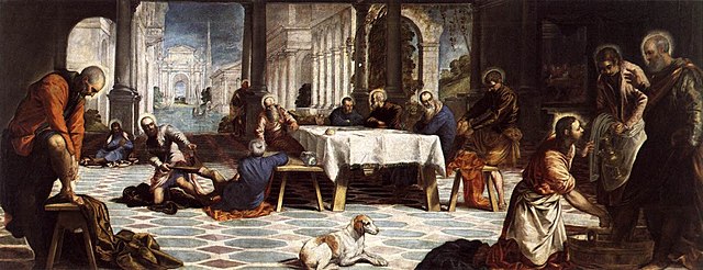 Cinquecento italiano (Manierismo). Tintoretto, "El Lavatorio" (1548-1549).