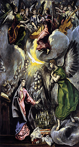 Manierismo. El Greco, "La Anunciación" (1596-1600).
