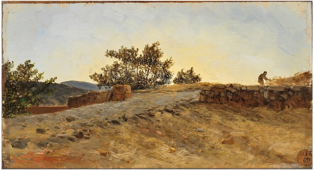 Puesta de sol (Aragón). Carlos de Haes.