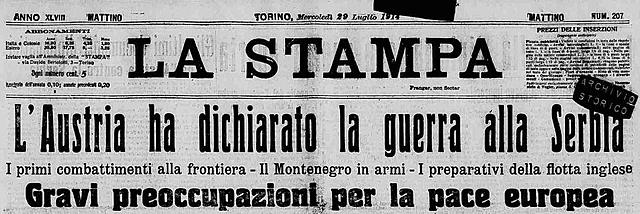 Dichiarazione di guerra alla Serbia