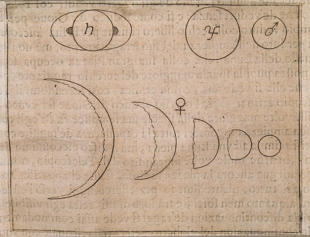 Galileo observa las fases de Venus