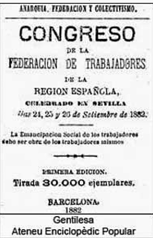Creación de la Federación de Trabajadores de la Región Española